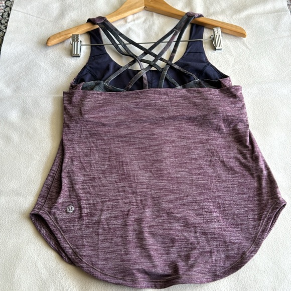 Lululemon Athletic Tank Top With Bra Built in Open Back - Picture 6 of 10